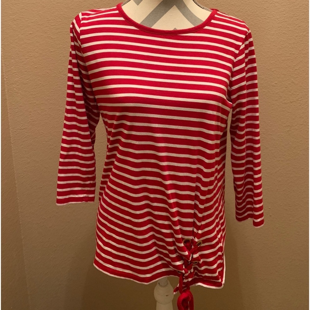 Michael Kors nautical 3/4 sleeves crew neck; size L